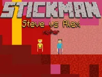 Stickman Steve vs Alex - Nether image
